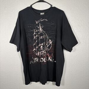 VTG Airborne Black Band Pirate Ship Shirt Adult Men’s XL Heavy Metal Grunge RARE
